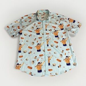 RSVLTS Shirt Mens‎ XL Blue Green The Roosevelts Sandlot Hotdog AOP Baseball